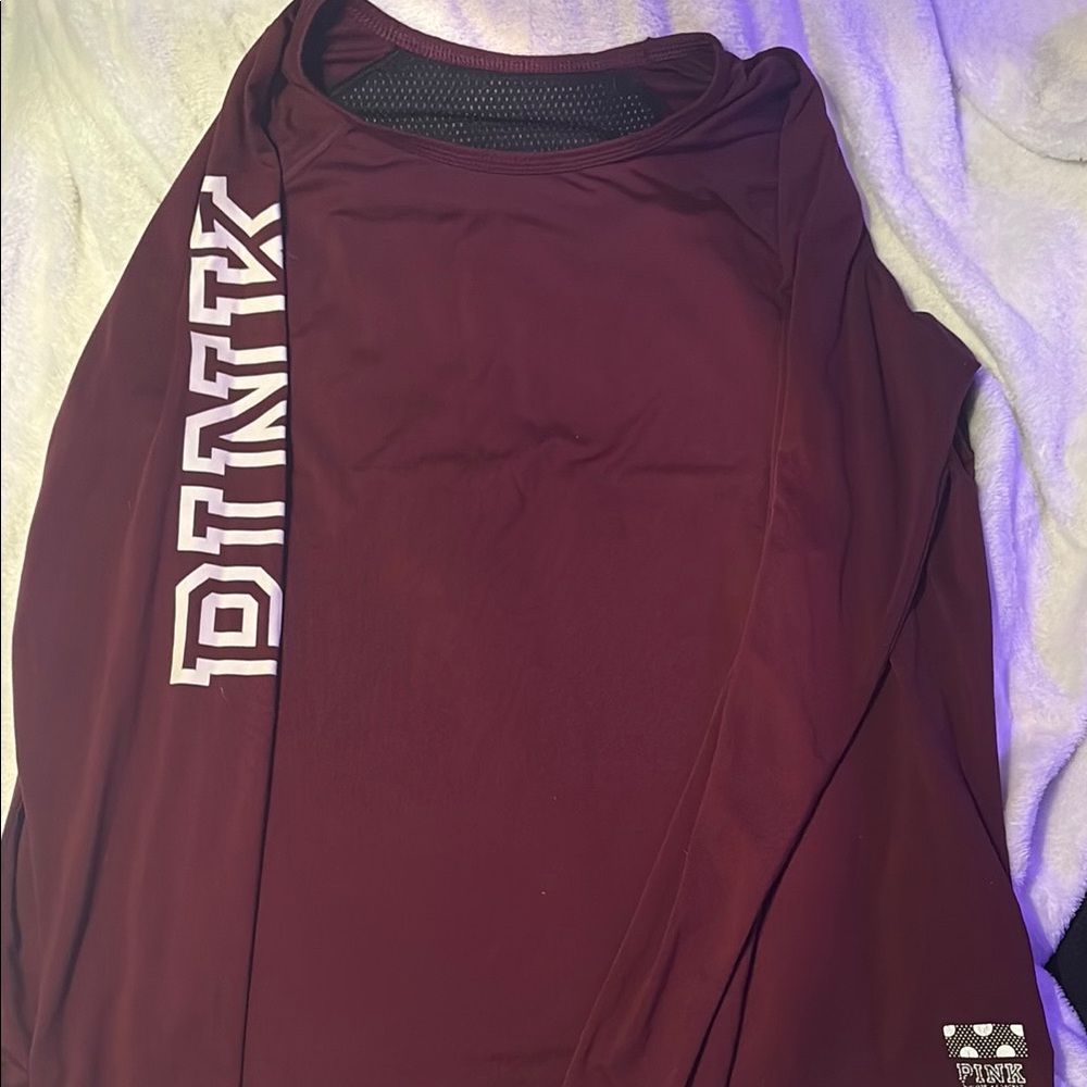 PINK Maroon Long Sleeve Shirt